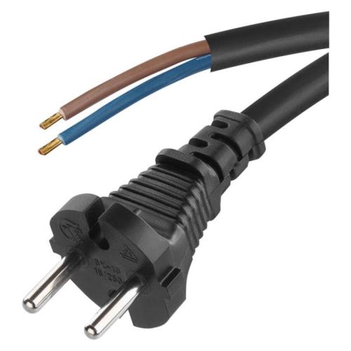 Flexo šňůra gumová 2x1 mm, 5m černá