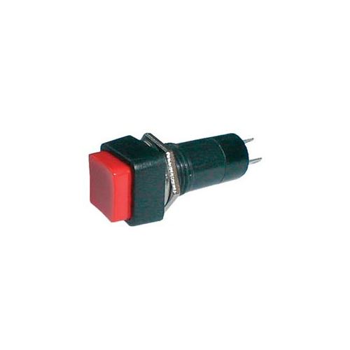 Přepínač tlačítko čtv. OFF-(ON) 250V/1A červené