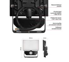 LED reflektor TAMBO se senzorem pohybu, 10 W, 1000 lm, černý (12)