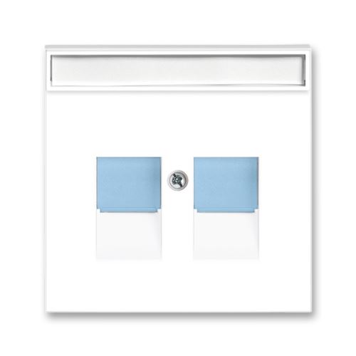 Kryt zásuvky komunikačné, biela / ľadová modrá, ABB Neo 5014-A11018 41