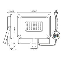 LED reflektor + PIR 30W / 4000K - LF0023S (1)