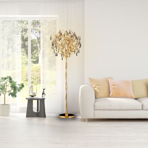 Luxusní křišťálová stojací lampa 5 x G9 - CA061/F