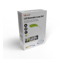 Solight LED stmievateľná lampička 2v1, podstavec aj klip, 5W 4000K, 3 farebné kryty (10)
