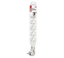 Prodlužovací kabel 6 zásuvek 3m, bílý (3)