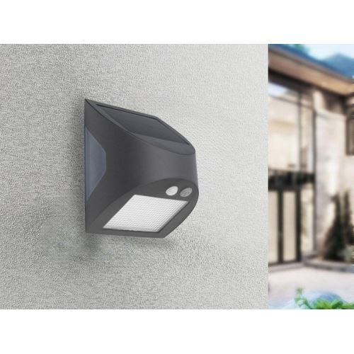 LED šedé nástěnné solární svítidlo 3W / 3000K / 4000K - LS225