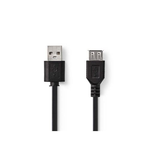 Kabel USB 2.0 A konektor/USB 2.0 A zdířka 0,2m NEDIS CCGP60010BK02