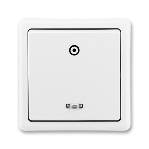 Tlačítkový ovládač zapínací s orient. dout., řazení 1/0So, jasně bílá, ABB Classic 3553-93289 B1