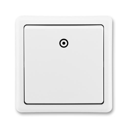 Tlačidlový ovládač zapínací, radenie 1/0, jasne biela, ABB Classic 3553-80289 B1