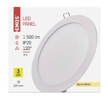 LED panel 220mm, kruhový zabudovateľný biely, 18W teplá biela (6)
