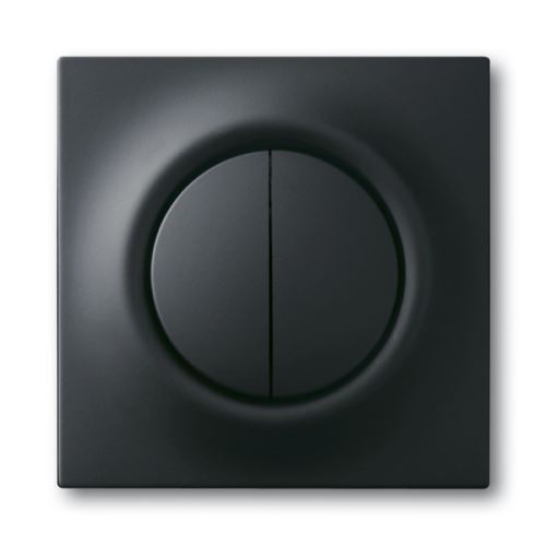 Kryt s děleným tlačítkovým ovladačem, s doutnavkou, mechová černá, ABB Impuls 2CKA001753A0152