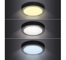Solight LED mini panel CCT, prisadený, 12W, 900lm, 3000K, 4000K, 6000K, štvorcový, čierna farba (2)