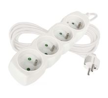 Prodlužovací kabel – 4 zásuvky, 5m, bílý