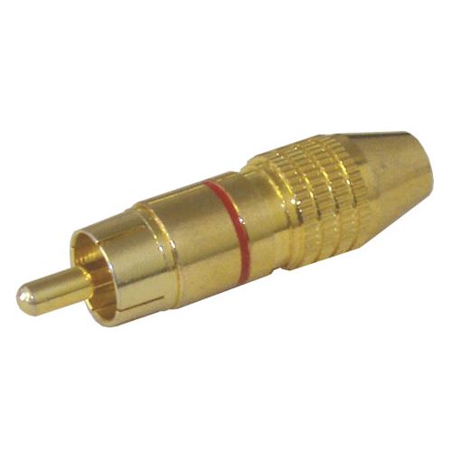 Konektor CINCH kabel kov zlatý pr.5-6mm červený