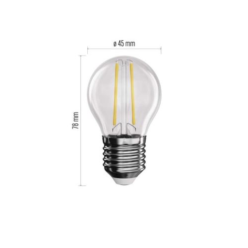 LED žárovka Filament Mini Globe 1,8W E14 neutrální bílá