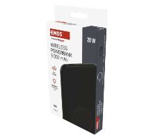 Powerbanka EMOS WI 521, 5 000 mAh, 20 W+Wireless, černá (1)