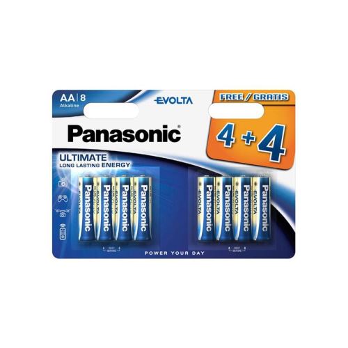 Baterie AA (R6) alkalická PANASONIC Evolta 8ks / blistr