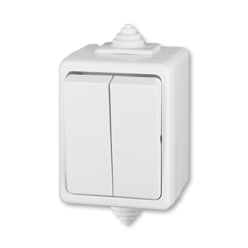 Prepínač striedavý dvojitý IP 44 ABB 3553-52929 B