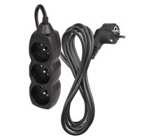 Prodlužovací kabel 3 m / 3 zásuvky / černý / PVC / 1,5 mm2 (1)