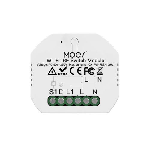 Smart ovládač osvetlenia MOES Switch Module MS-104 Bluetooth WiFi Tuya