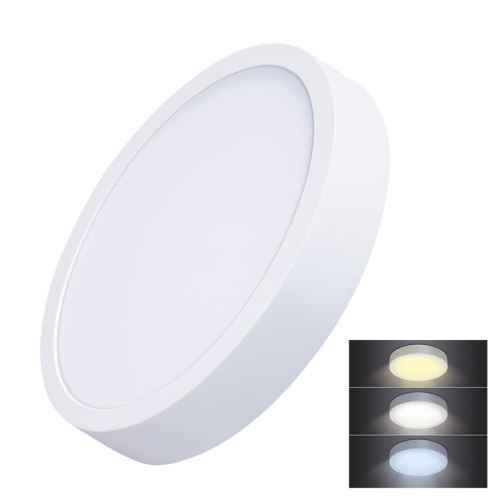 Solight LED mini panel CCT, prisadený, 24W, 1800lm, 3000K, 4000K, 6000K, okrúhly