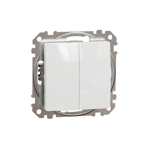 Sedna Design spínač 1/0+1/0 tlačítko bezšroubový bílá