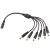 Rozbočovací kabel Y s konektory DC 5,5 x 2,1mm, 1x zásuvka na 6x vidlice, černý Rozbočovací kabel Y s konektory DC 5,5 x 2,1mm, 1x zásuvka na 6x vidlice, černý