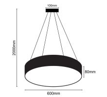 LED závěsné svítidlo na lanku s dálkovým ovladačem 50W / 3000K - 6500K - LCL7121R-H (11)