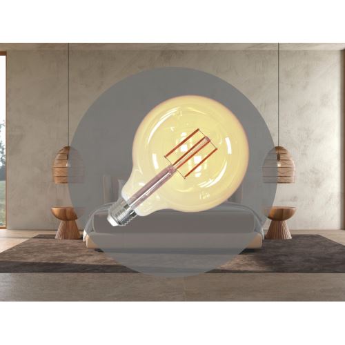 LED žárovka / filament 12W - G125 / E27 / 2000K - ZLF913DV