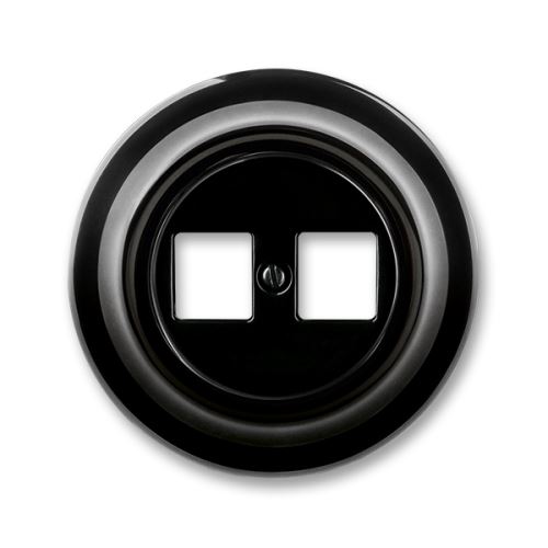 Zásuvka komunikačná dvojnásobná, čierna, porcelán, ABB Decent 5014K-C01018 N