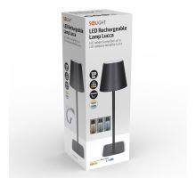 Solight LED nabíjecí lampička Lucca, 120lm, změna CCT, stmívání, černá (8)