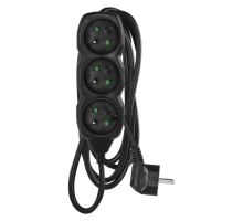Prodlužovací kabel 3 zásuvky 3m, černý