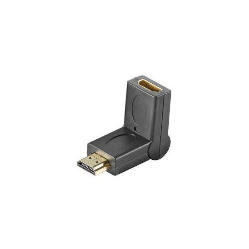 HDMI adaptér otočný s úsporou místa, HDMI 19pin vidlice - 19pin zásuvka