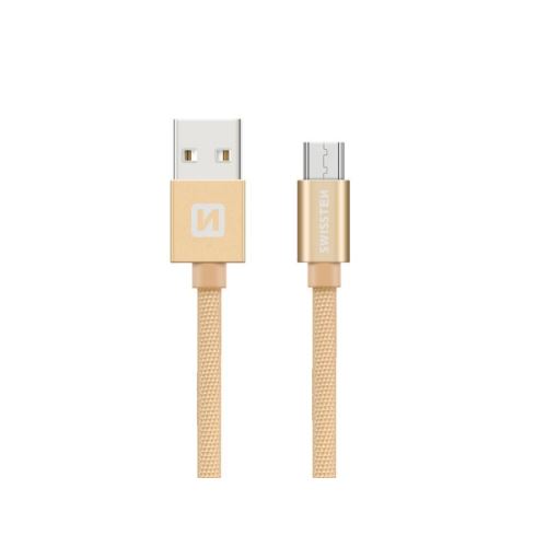 Kábel SWISSTEN USB/Micro USB 0,2m zlatý