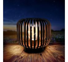 Solight kovová oválná lucerna se žárovkou s micro LED, teplá bílá, měděná, 3xAA, 18cm (2)
