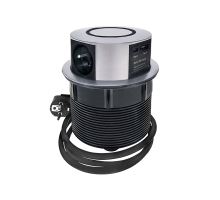 Solight 3z + USB A+C 20W PD, Wireless 10W, výsuvný blok zásuvek, 2m,  stříbrný (1)