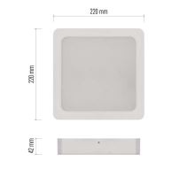LED prisadené svietidlo RUBIC, štvorcové, 24W neutrálna biela (3)