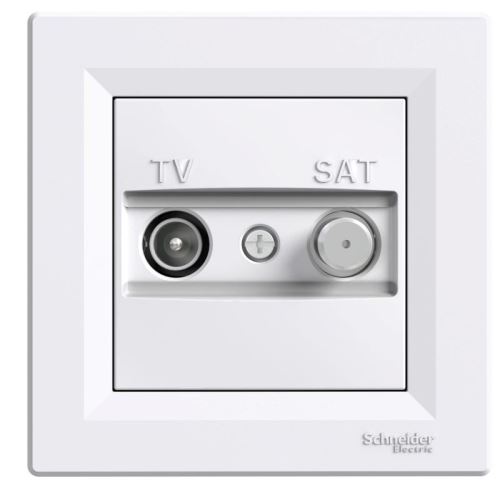 Asfora zásuvka TV + SAT priebežná 4dB White