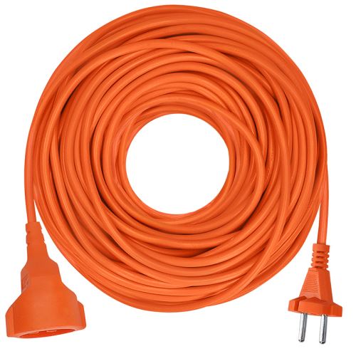 Solight prodlužovací kabel - spojka, 1 zásuvka, oranžová, plochá, 30m