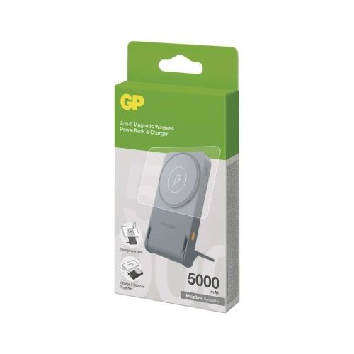 Powerbanka GP Q05B, 5000 mAh, 20 W+Wireless, čierna