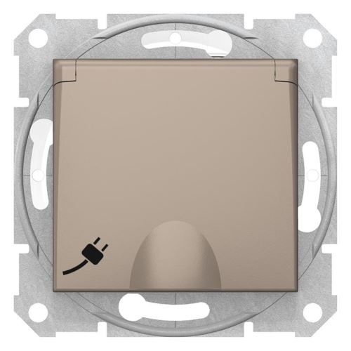 Sedna zásuvka 1-násobná s clonka IP44 Titan