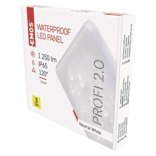 LED panel 155 × 155, zabudovateľný štvorec biely, 13W neutrálna biela