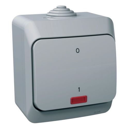 Cedar Plus spínač 2So IP44 šedá