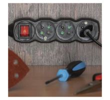 Prodlužovací kabel s vypínačem 4 zásuvky 5m, černý (5)