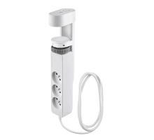 Solight 3z + USB A+C přenosné stolní zásuvky, 2m, bílá, USB rychlonabíječka 20W PD (2)
