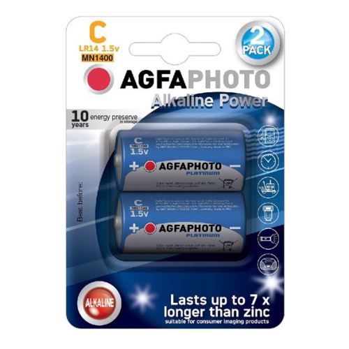 Batéria C (LR14) alkalická AGFAPHOTO Power 2ks/blister