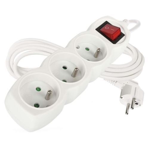 Prodlužovací kabel s vypínačem 3 zásuvky 3m 3x 1,5mm