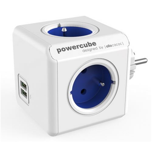 PowerCube 2202/FRORPC zásuvková rozbočka - modrá