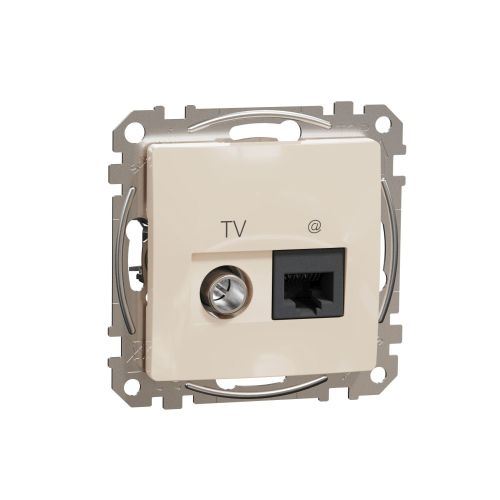 Sedna Design zásuvka dátová kombinovaná TV + RJ45 Cat.6 UTP béžová