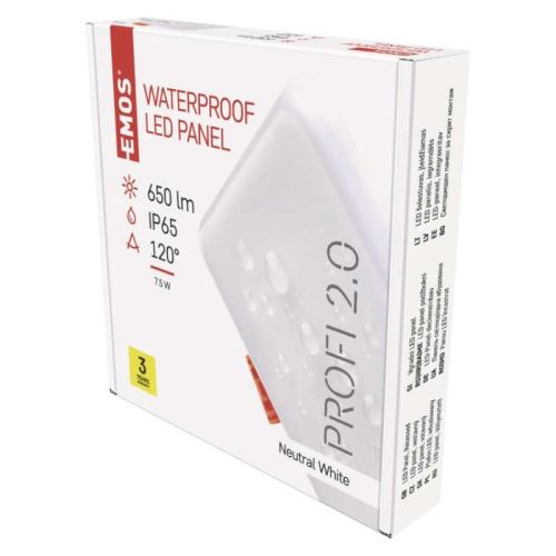 LED panel 100 × 100, zabudovateľný štvorec biely, 8W neutrálna biela
