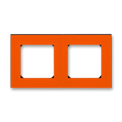 Rámeček dvojnásobný, pro vodorovnou i svislou montáž, oranžová/kouřová černá, ABB Levit 3901H-A05020 66